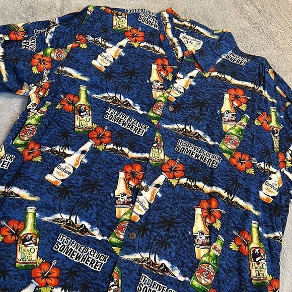 Big Dogs “It’s Five O’Clock Somewhere” Tropical Hawaiian Button Down - Size XL - Picture 8 of 9